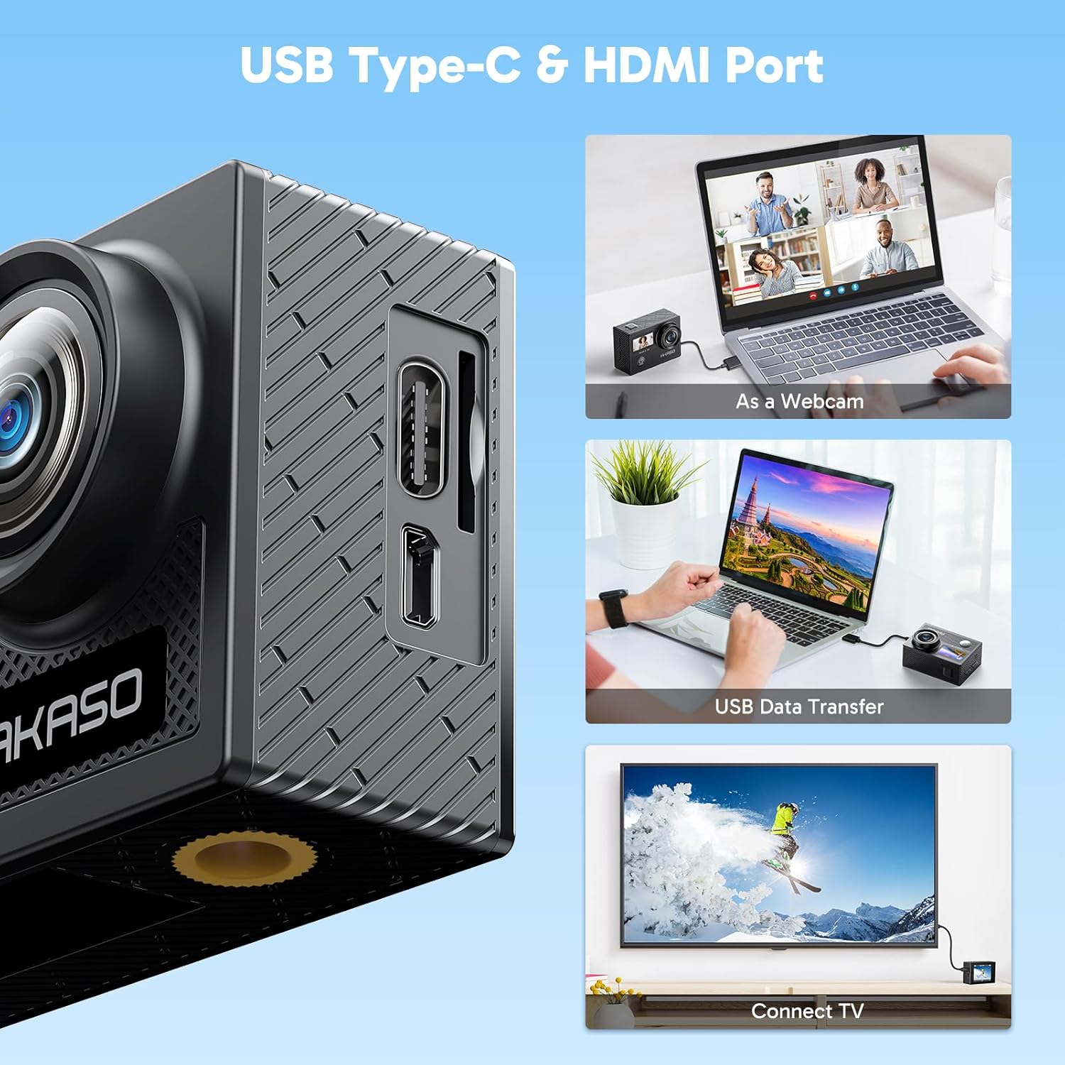 AKASO Brave 4 4K30fps 20MP WiFi Action Camera Ultra Hd with EIS 131ft Waterproof Camera Remote Control 5xZoom Underwater Camcorder with 2 Batteries and Bicycle Helmet Accessories Kit - Image 8