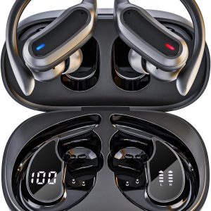 Wireless Earbuds Bluetooth 5.4 Headphones Sport, 2025 Bluetooth Earbuds with Earhooks, 50H Stereo Over Ear Buds, Earphone with 4 ENC Noise Canceling Mic, IP7 Waterproof Headset for Running/Gym/Workout